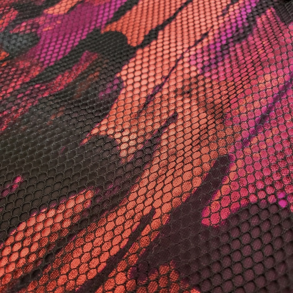 Aq/Aq Boxy Tee Net Mesh Back Orange Camo - image 4